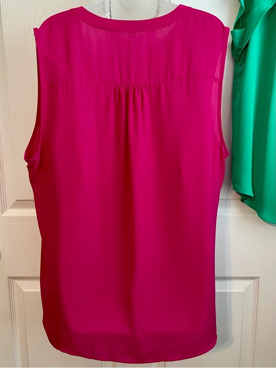 CHAUS Women's Flutter Sleeve V-Neck Blouse - Green and Sleeveless Blouse Pink XL - Picture 9 of 15